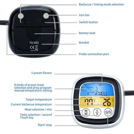 Intirilife Grillthermometer 7 x 7 cm rostfrei weiß