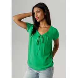 Shirtbluse, mit gedoppeltem Vorderteil, Gr. 36, grün, , 65395663-36