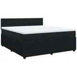 vidaXL Boxspringbett mit Matratze Schwarz 180x200 cm Samt