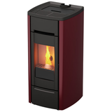 KALOR Pelletkamin | Ermetica 98 Cast Iron 10C | 9,3 kW | Bordeaux