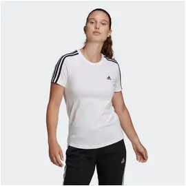 adidas LOUNGEWEAR Essentials Slim 3-stripes Tee T-Shirt Damen weiss, S