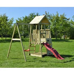 WENDITOYS Kletterspielturm »Panda«, BxHxT: 270 x  270 x  290 cm, natur - braun