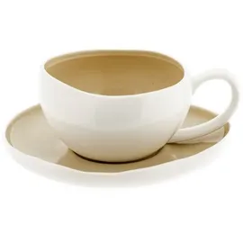 Almina Wave Cream Kaffeeservice 12-tlg. beige/weiß