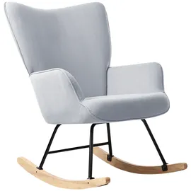 Beliani Schaukelsessel ARSET Cord 70 x 100 x 80 cm Hellblau