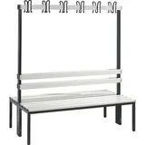 C+P Garderobenbank Basic, H1650xB1500xT756mm Farbe Sitzleisten Lichtgrau Farbe Gestell Schwarzgrau