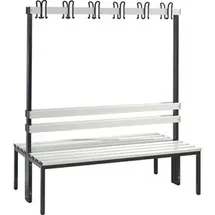 C+P Garderobenbank Basic, H1650xB1500xT756mm Farbe Sitzleisten Lichtgrau Farbe Gestell Schwarzgrau