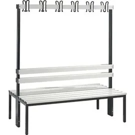 C+P Garderobenbank Basic, H1650xB1500xT756mm Farbe Sitzleisten Lichtgrau Farbe Gestell Schwarzgrau