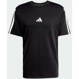 adidas Essentials 3-Streifen Single Jersey Kurzarm-T-Shirt Black / White 2 S