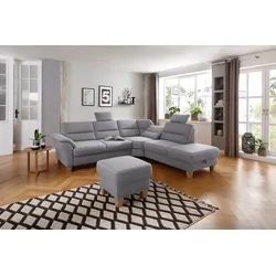 Kopfstütze HOME AFFAIRE "Soleo", grau, B:52cm H:22cm T:11cm, Luxus-Microfaser ALTARA NUBUCK (100% Polyester), Struktur (100% Polyester), Luxus-Microfaser Lederoptik (100% Polyester), Polsterauflagen, passend zum Ecksofa "Soleo"