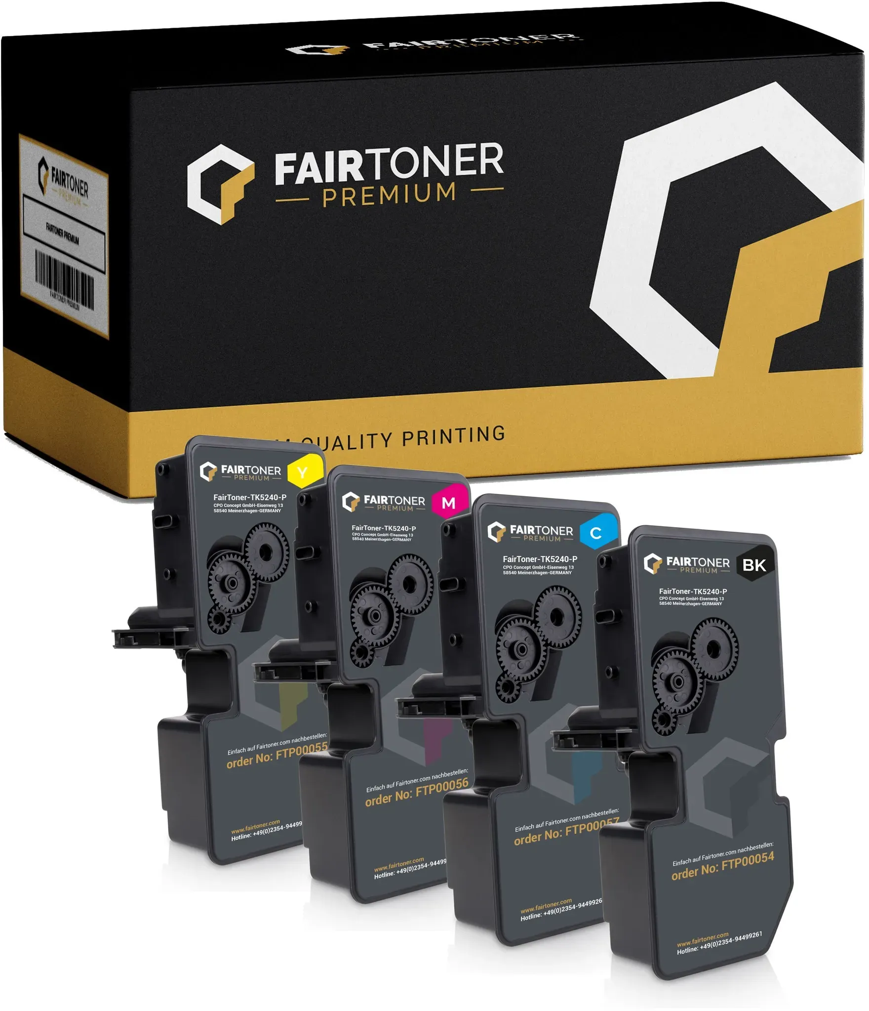 Premium 4er Multipack Set Kompatibel für Kyocera TK-5240 Ecosys P 5026 cdn Toner