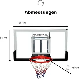 PEGASI Basketballbrett Pro Schwarz 140 x 80 cm