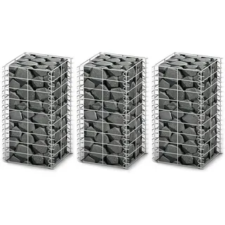 vidaXL Gabionen-Set 3-tlg. 25 × 25 × 50 cm