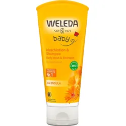 Weleda Baby Waschlotion & Shampoo Calendula - milde Reinigung 200 ml