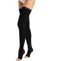 Relaxsan Antiembolism M0370A (1 Paar - Schwarz, XXL) Thrombosestrümpfe Damen und Herren 18-23 mmHg, Halterlose Unisex offener Spitze, Klasse1, K1