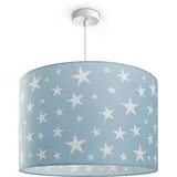 Paco Home Pendellampe Kinderzimmer Pendelleuchte Baby Lampenschirm Stoff Rund Sterne Kinderlampe E27
