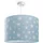 Paco Home Pendellampe Kinderzimmer Pendelleuchte Baby Lampenschirm Stoff Rund Sterne Kinderlampe E27