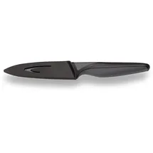 Echtwerk Schälmesser, Gemüsemesser, Obstmesser, hohe Schneidfestigkeit, Klingenschutz, ergonomischer Griff, BlackSteel, Klingenlänge 9 cm, Schwarz