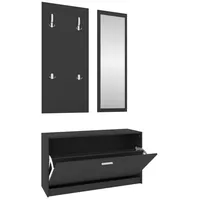 vidaXL Wandgarderobe mit Schuhkipper 100 x 30 x 180 schwarz