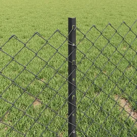 vidaXL Zaun 0,4 x 10 m Grau/Stahl