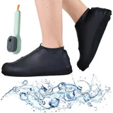 Rutschfeste, wasserdichte Überschuhe, wasserdichte Überschuhe von Affectionk, wiederverwendbare, rutschfeste Gummi-Überschuhe, wasserdichte Überschuhe für den Außenbereich (Black, XL)