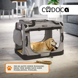 Cadoca® Cadoca faltbar Katzentransportbox Tier Transport Tierbox Größe XXL Grau