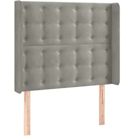 vidaXL LED Kopfteil Hellgrau 103x16x118/128 cm Samt
