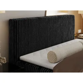 MKS Meble Boxspringbett 180x200 Schwarz Cord, Boxspringbett mit Matratze H4, Bett mit Bettkasten and Kopfteil, Doppelbett mit Stauraum, Polsterbett - Tiliano