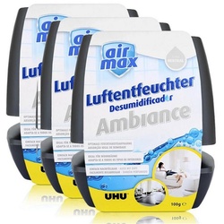 UHU Luftentfeuchter 3x Uhu Air Max Ambiance 100g, anthrazit Luftentfeuchter