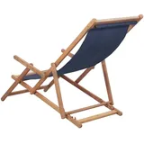 vidaXL Strandstuhl Klappbar Stoff und Massivholz Blau