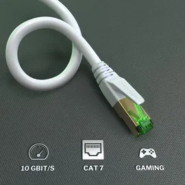 KabelDirekt – Cat-7-Netzwerkkabel – 15m – 10 Gigabit, RJ45, Weiß