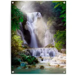 Poster REINDERS "Wasserfall", grün (farbe bild(er): grün), B:60cm H:80cm T:0,1cm, Leinwand, Bilder