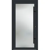 PREMIUM Aluminium-Glas Haustür "AMY" 90 mm BLACKLINE flächenbündig Anthrazit RAL 7016 beidseitig innen öffnend DIN rechts