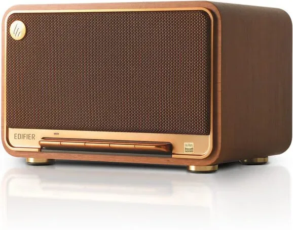 Edifier D32 kabellose Tischlautsprecher, braun, 60 W RMS, Hi-Res Audio, Bluetooth 5.3, unterstützt LDAC