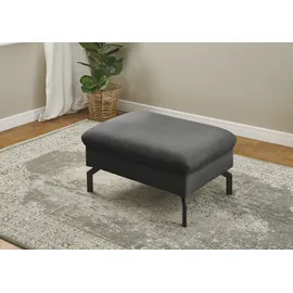 die planbar Hocker DIE PLANBAR "PN-EM20028 Breite 87 cm", grau (anthrazit), B:87cm H:45cm T:65cm, Hocker, Polsterhocker, hochwertiges Glattleder, stylische Metallfüße