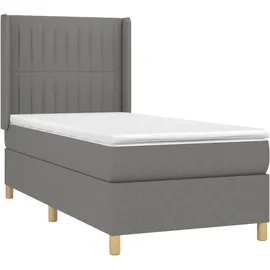 vidaXL Boxspringbett 100 x 200 cm Dunkelgrau