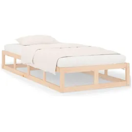 vidaXL Massivholzbett 90 x 200 cm Braun