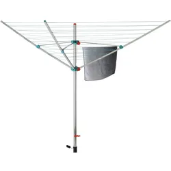BERLINLODGE Wäschespinne Vento 3 Tragarmen Aluminium Hx⌀ 180x180cm Höhenverstellbar Wäscheständer Wäscheleine Wäschetrockner