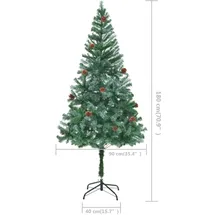 vidaXL Künstlicher Weihnachtsbaum mit Tannenzapfen 180 cm