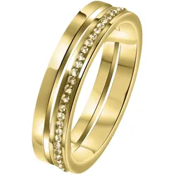 Lucardi Ringe Stahl Gold - 63mm Damen 