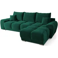 bromarkt Ecksofa, Dunkelgrün, Textil, 3-Sitzer, L-Form,L-Form, 298x184 cm, Wohnzimmer, Sofas & Couches, Wohnlandschaften, Ecksofas