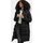 Marikoo lange Damen Winterjacke warmer Parka gesteppt mit Kapuze B890 [B890-Schneestern-Schwarz-Gr.S] - S
