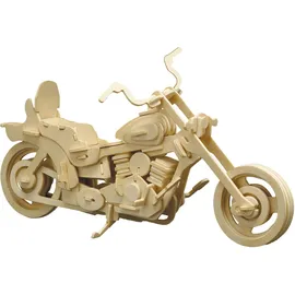 Pebaro Holzbausatz 3D Puzzle Motorrad, Mehrfarbig, 37 x 23 cm
