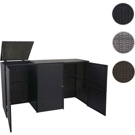 Mendler 3er-Mülltonnenverkleidung HWC-E25 schwarz