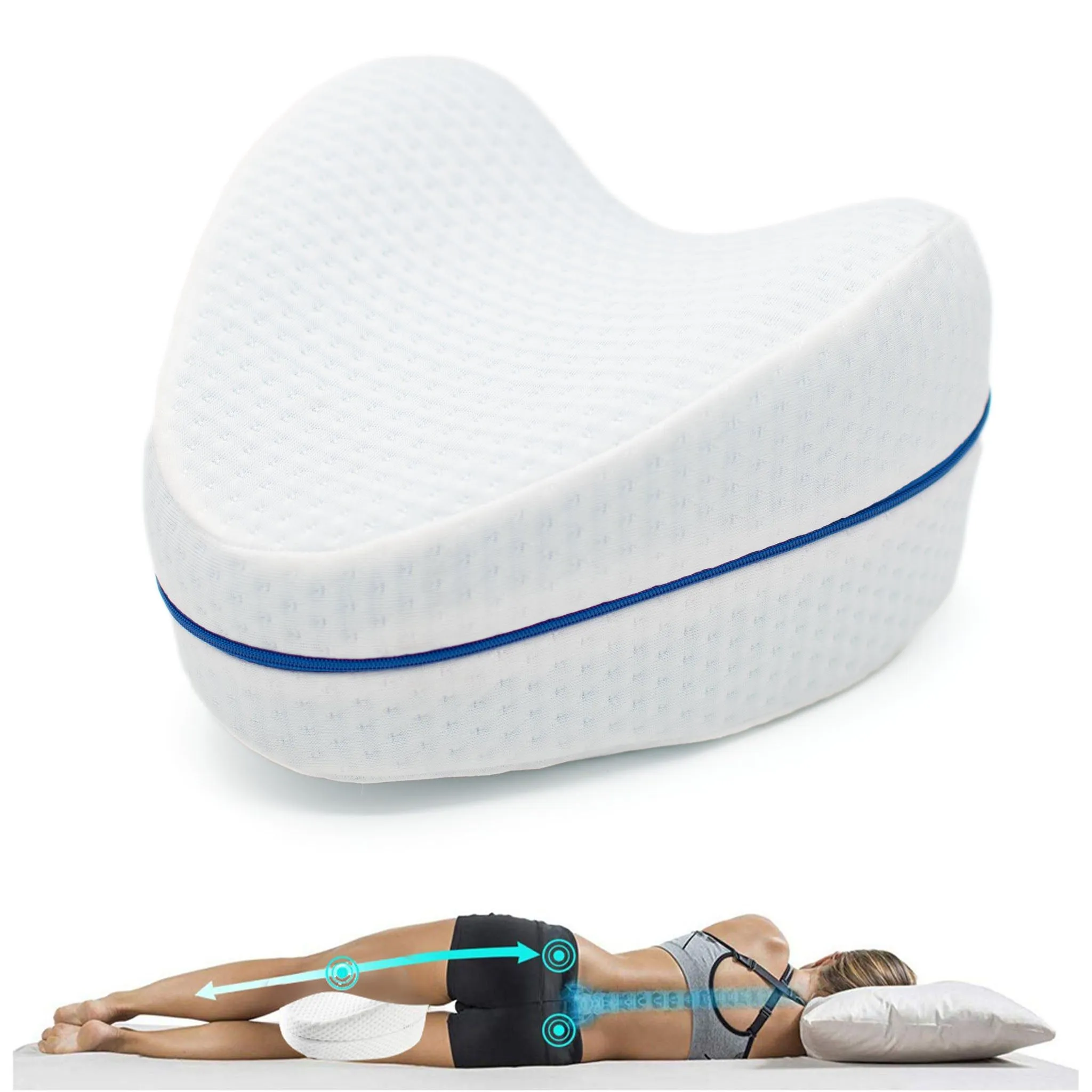 Shapevital Kniekissen Vital-Dream | Kissen für Seitenschläfer Ergonomische Form 1 St weiss