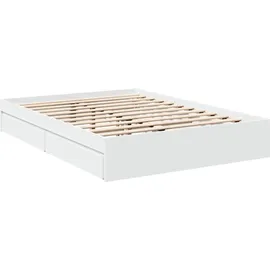 vidaXL Bettgestell 140 x 200 cm Weiß