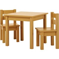 Hoppekids Kindersitzgruppe »MADS Kindersitzgruppe«, (Set, 4 tlg., 1 Tisch, 3 Stühle), gelb