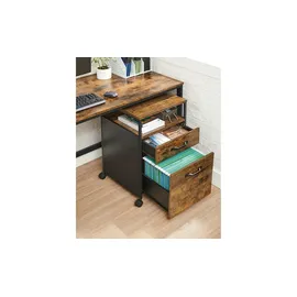 VASAGLE Aktenschrank 44 x 42 x 66,5 cm Braun-Schwarz