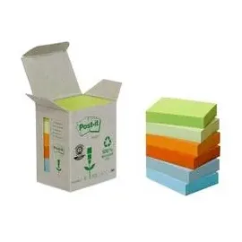 Post-it Haftnotizen Recycling, 38 x 51 mm, 6-farbig