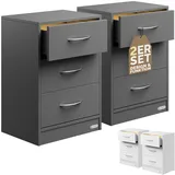 CASARIA Nachttisch Eloise Anthrazit LED