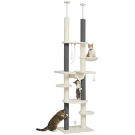 PawHut Kratzbaum Deckenhoch 225-255 cm weiß